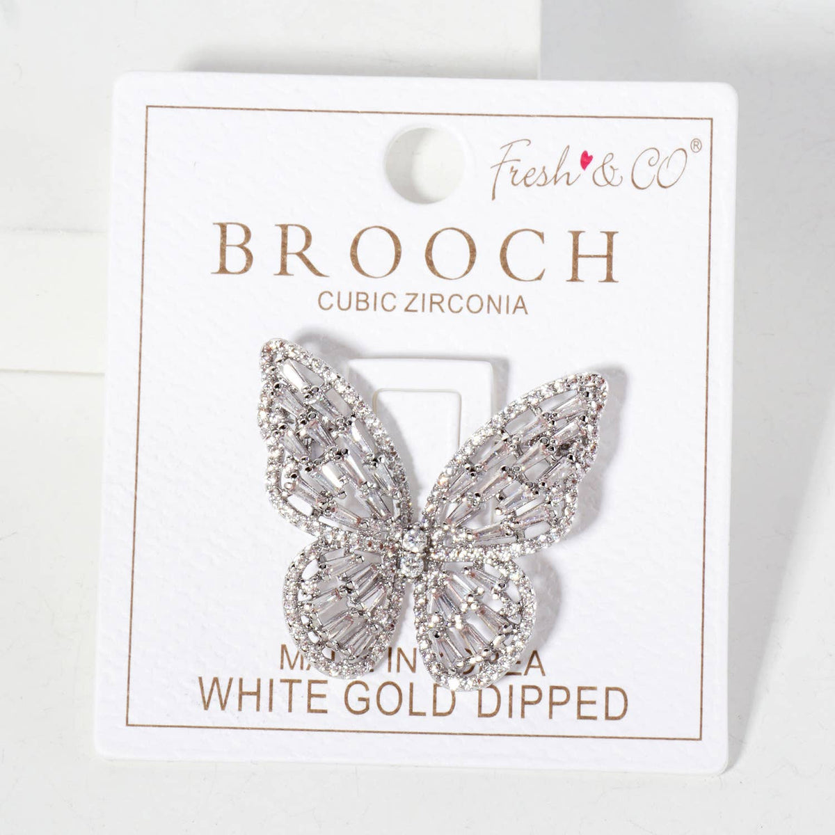 Butterfly Design 18K-Gold-Dipped Brass Brooch