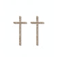 Elongated Crystal Cross Stud Earrings – Slender Pavé Cross,