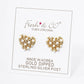 18K Gold Dipped Pearl Beaded Cubic Zirconia Heart Stud
