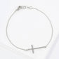 Religious-Theme Brass Sideways Cross Chain Bracelet