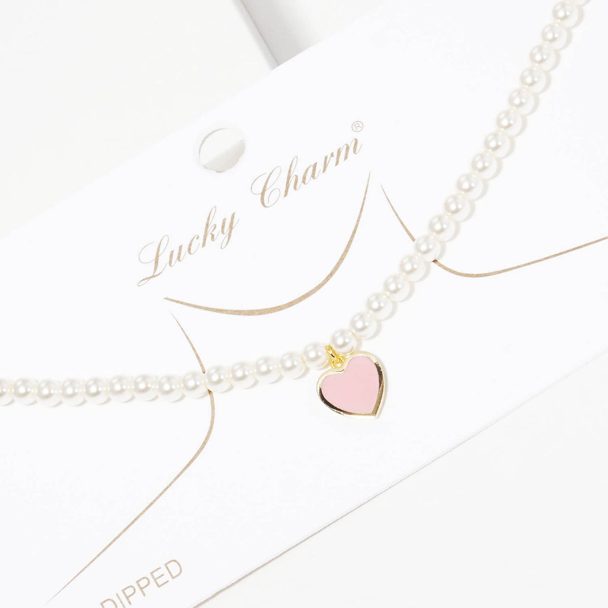Gold Plated Heart Pearl Necklace