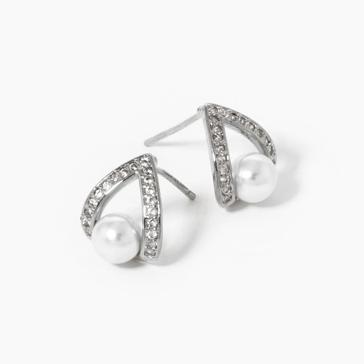 Freshwater Pearl Teardrop Stud Earrings