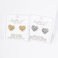 18K Gold Dipped Pearl Beaded Cubic Zirconia Heart Stud