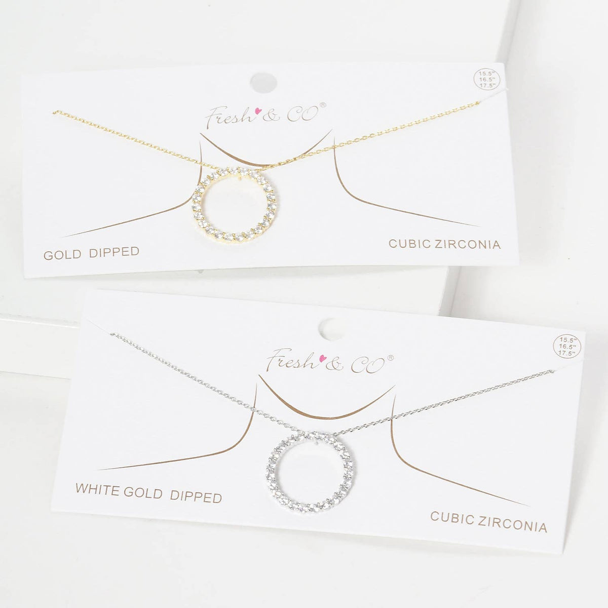Gold Cubic Eternity Circle Necklace
