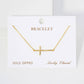 Religious-Theme Brass Sideways Cross Chain Bracelet
