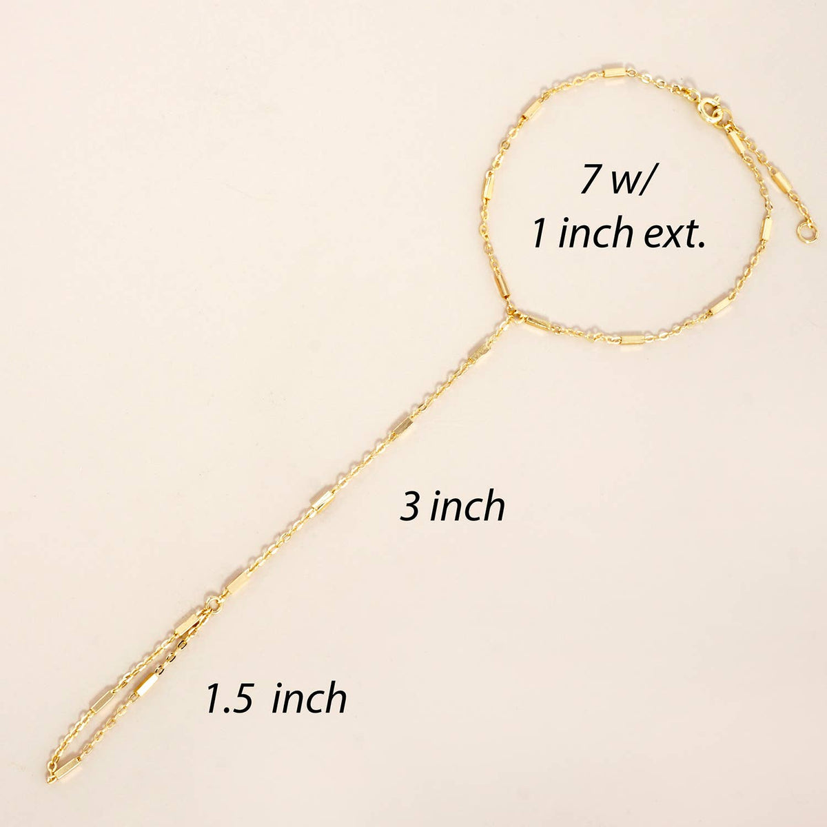 18K-Gold-Dipped Satellite Rectangle Hand-Chain Bracelet
