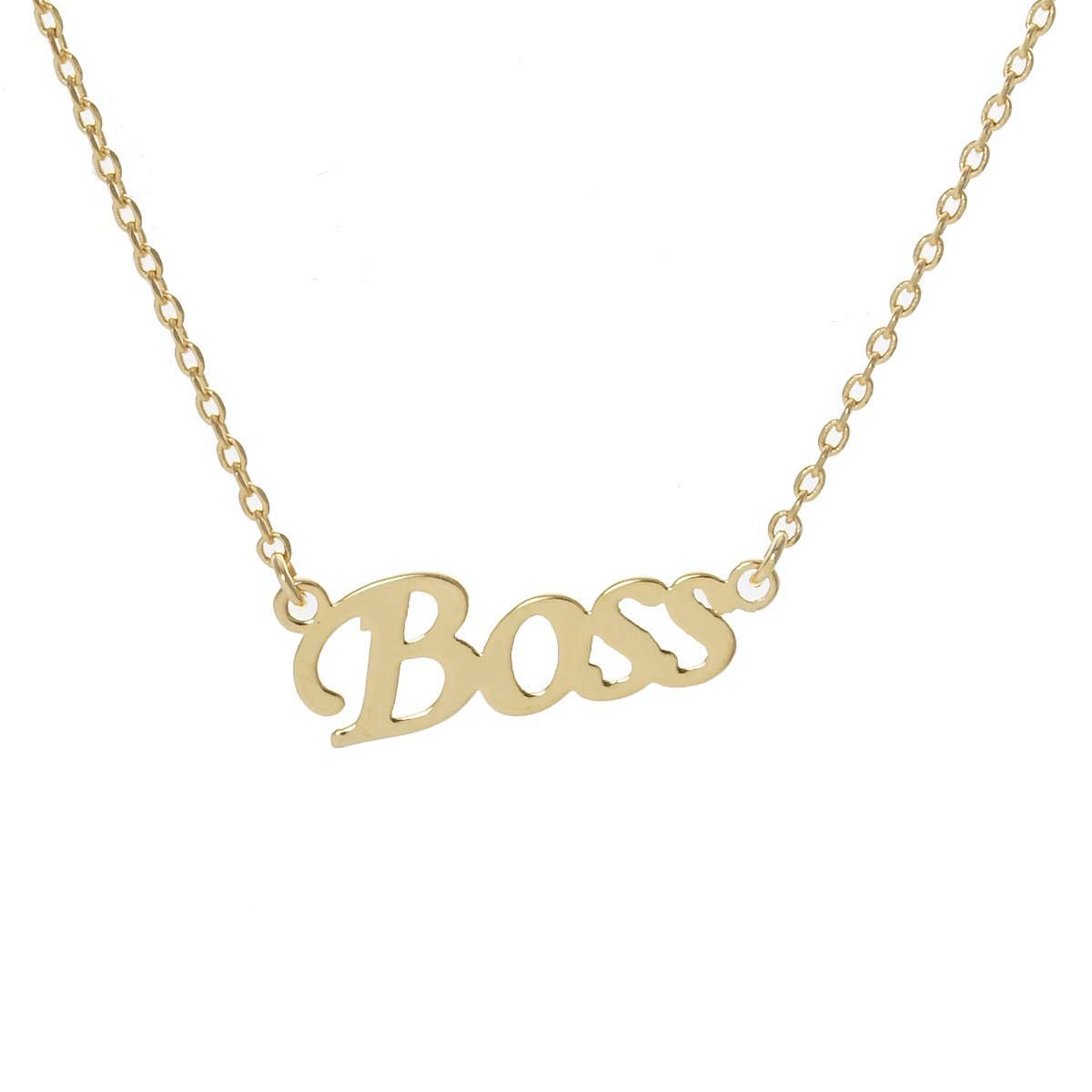 Gold Plated Letter BOSS Necklace