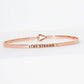 "Stay Strong" Breast Cancer Awareness Engraved Hook Bangle