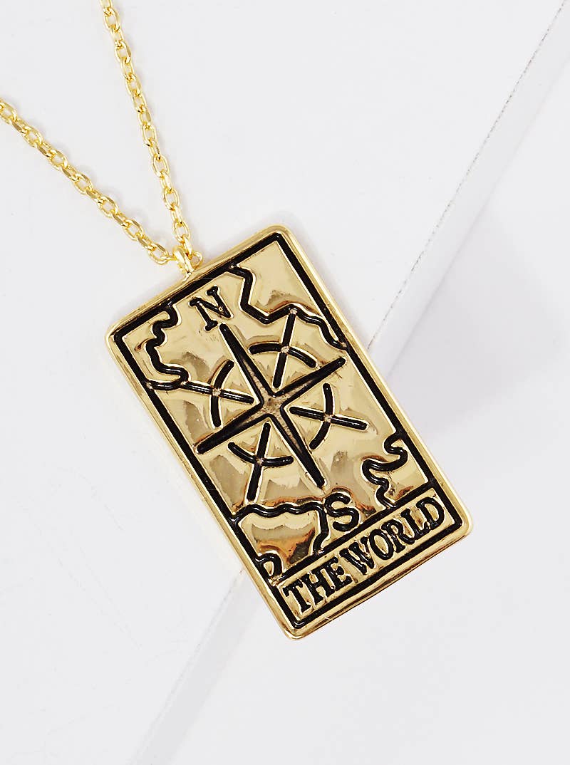 Gold Plated Tarot Card Necklace