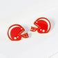 18K Gold Dipped Enamel Football Helmet Game Day Stud Earring