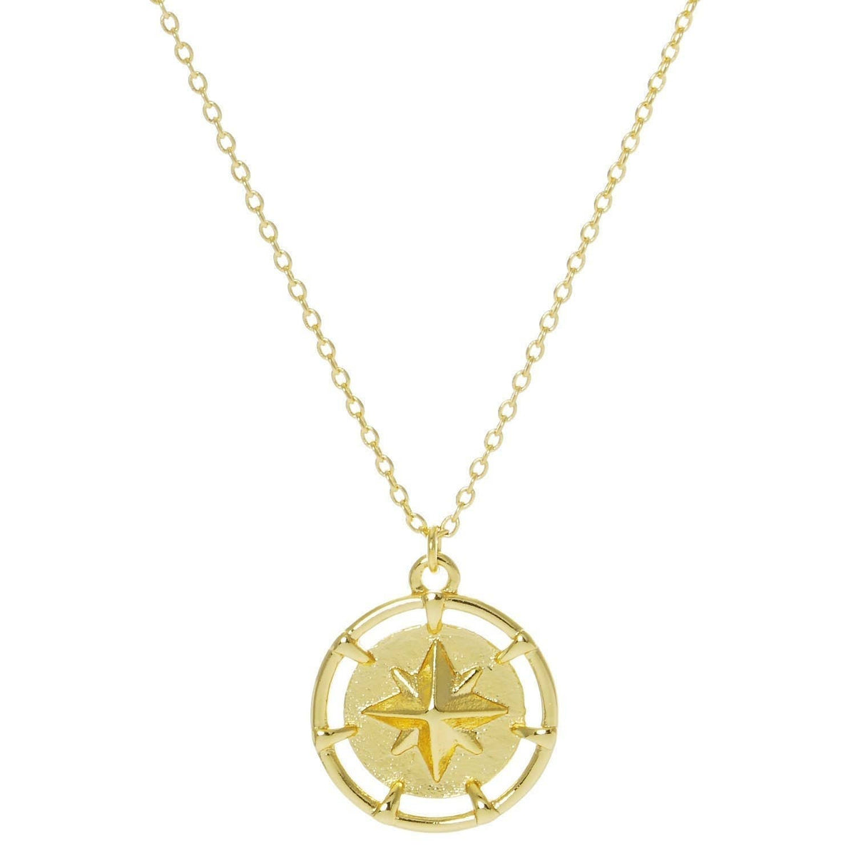 Gold North Star Coin Necklace