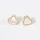 Heart Stud Earrings / 18K Gold Dipped Pave Set Cubic