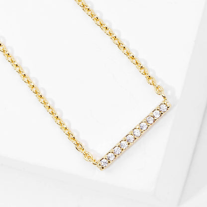 Dainty Pavé Bar Necklace