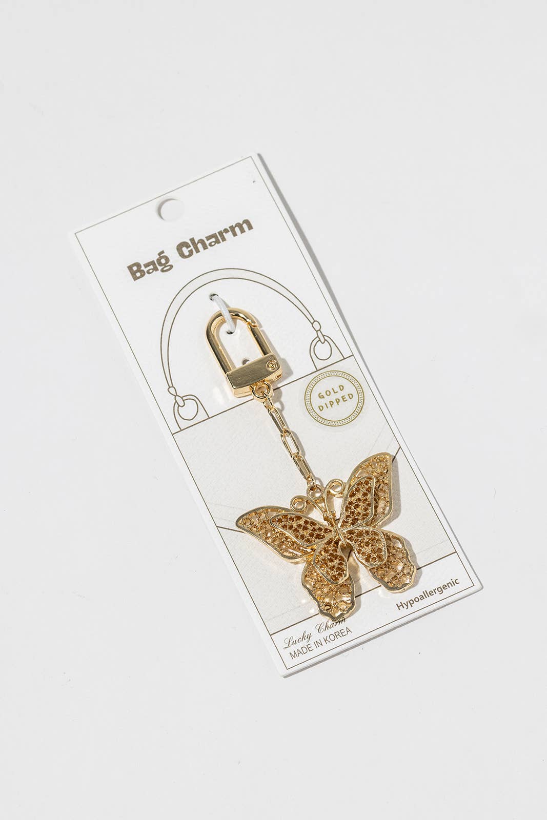 Elegant Filigree Butterfly Bag Charm