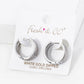 3 LINE MICRO PAVE SET CUBIC ZIRCONIA 17MM HOOP EARRINGS