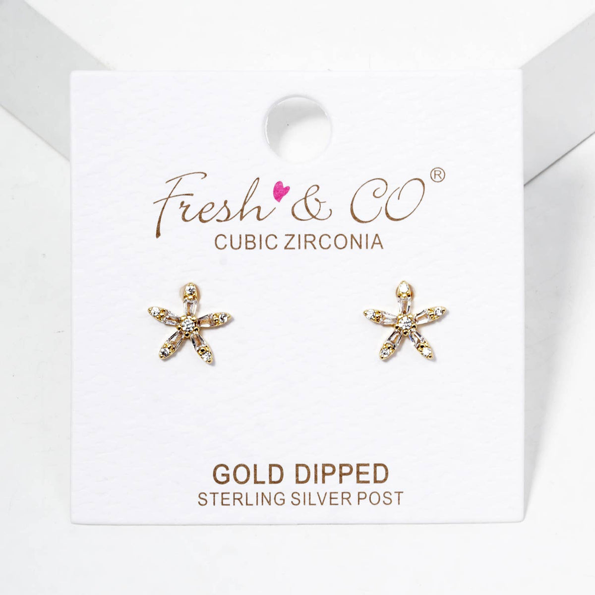 Dainty Star Cubic Zirconia Stud Earrings