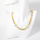 Five Oval-Chain Accents Wheat-Chain Necklace