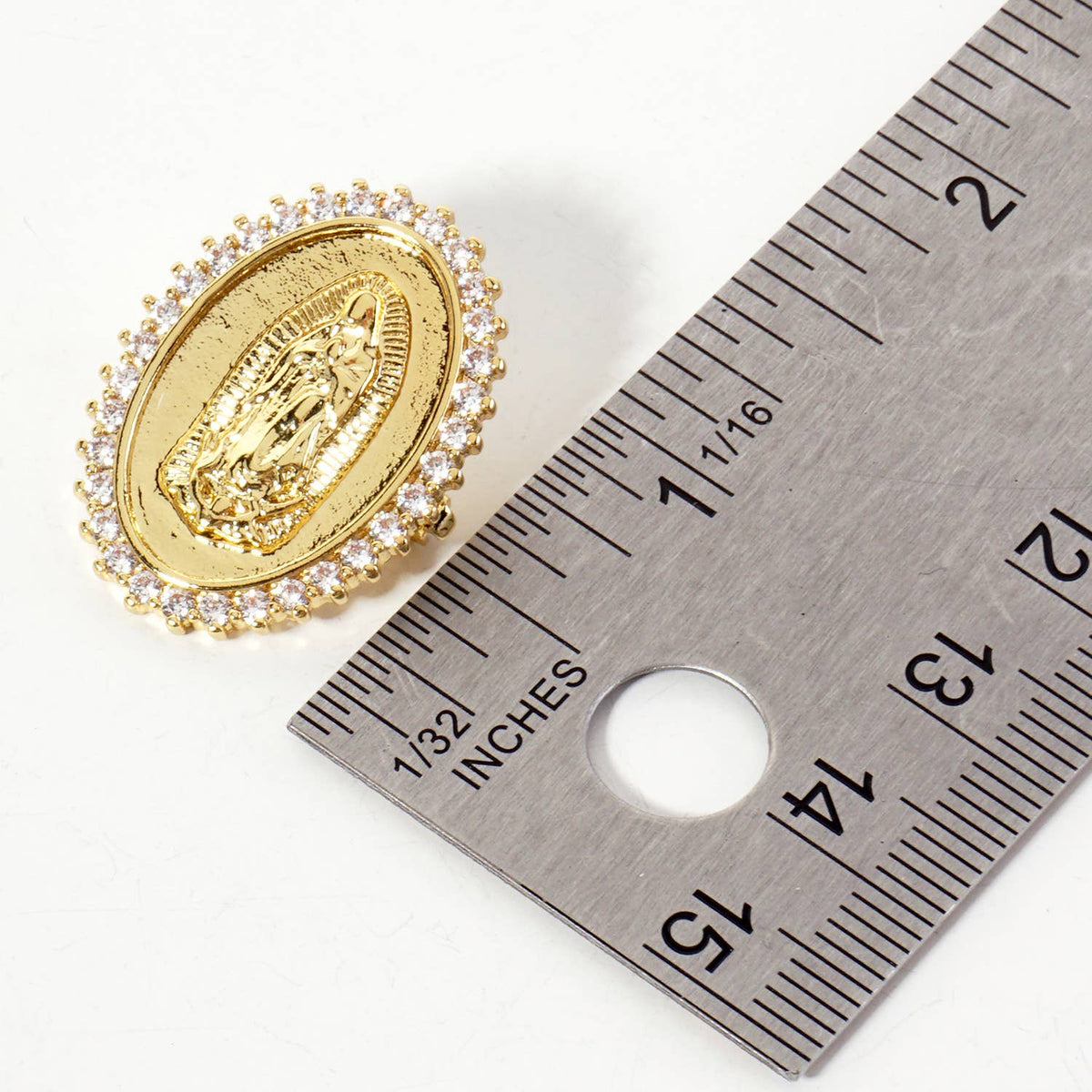 Pave-Detailing-on-the-Edges Virgin-Mary Brooch