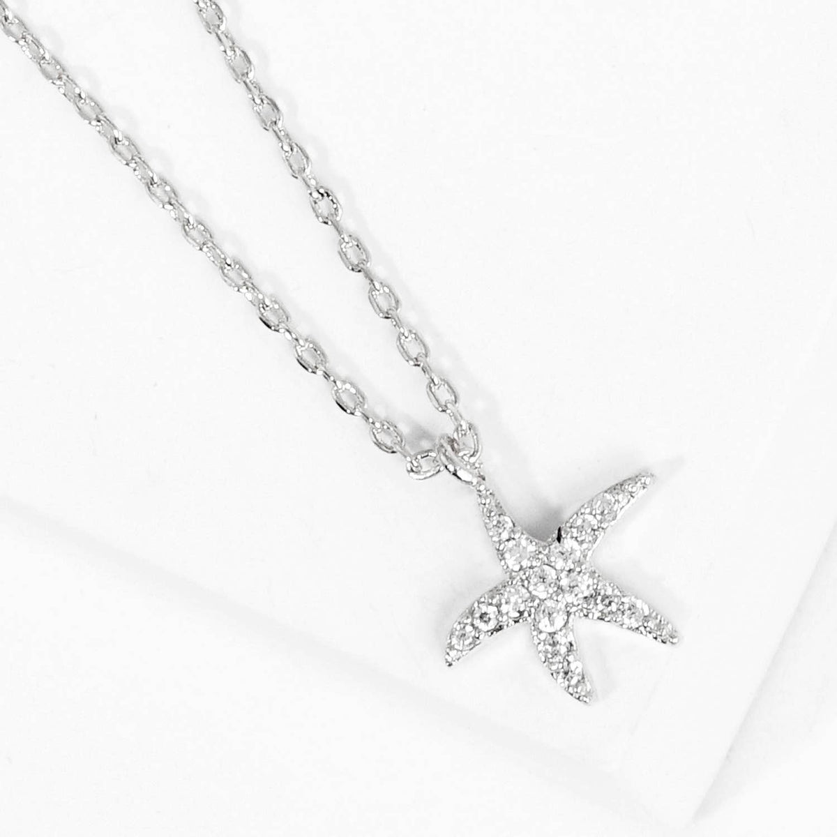 Dainty Crystal Starfish Necklace