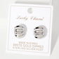 Polished Metal Textured 15mm Half Hoop Earrings