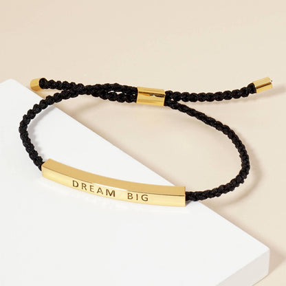 Inspirational Messages "Dream Big" Tube Bar Bracelet