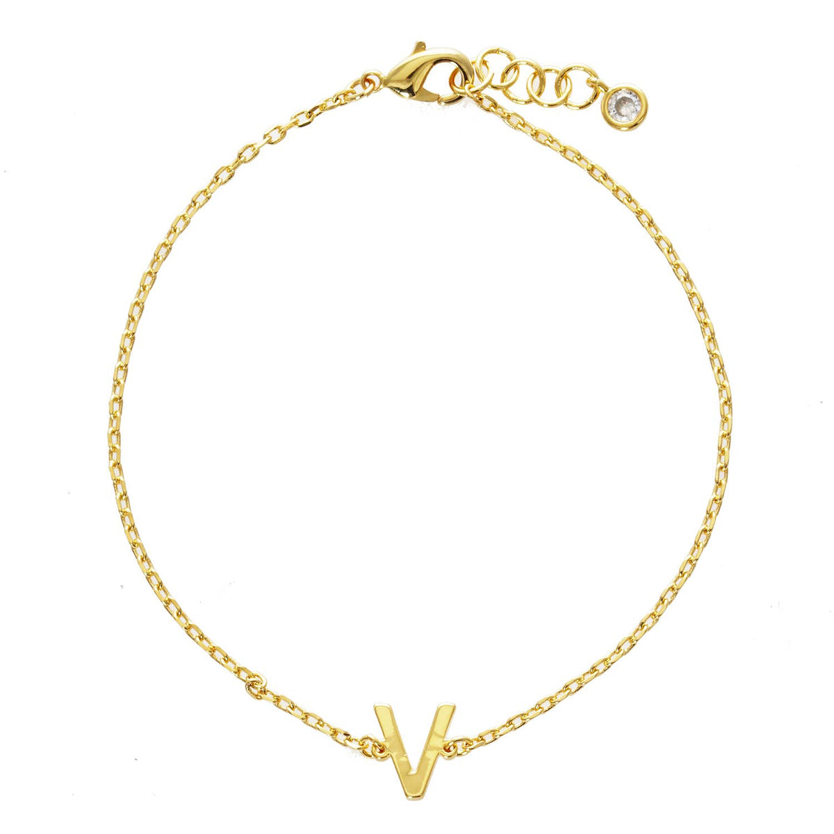 Gold Plated Initial Letter Bracelet