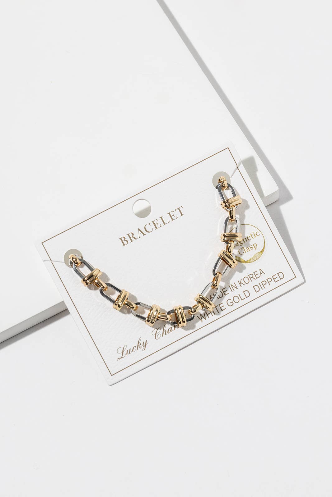 Two-Tone Mixed Metal Link Bracelet