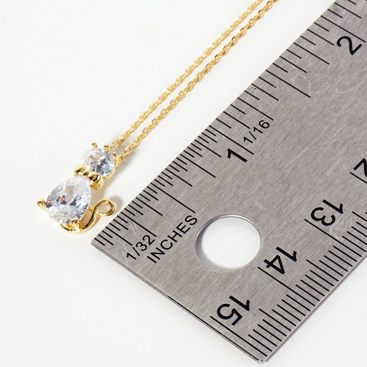 Cubic Zirconia Cat Pendant Necklace