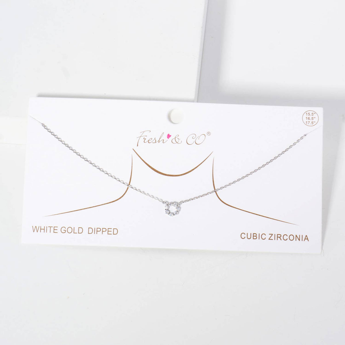 Minimalist Sparkling CZ Open Circle Pendant Necklace