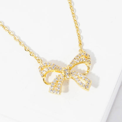 Gold Plated Cubic Ribbon Necklace