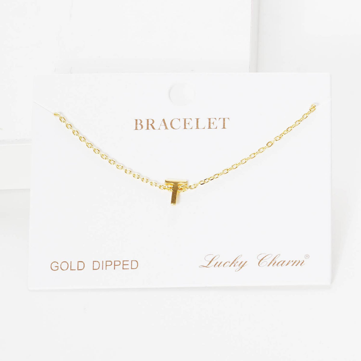 Gold Plated Initial Letter Bracelet