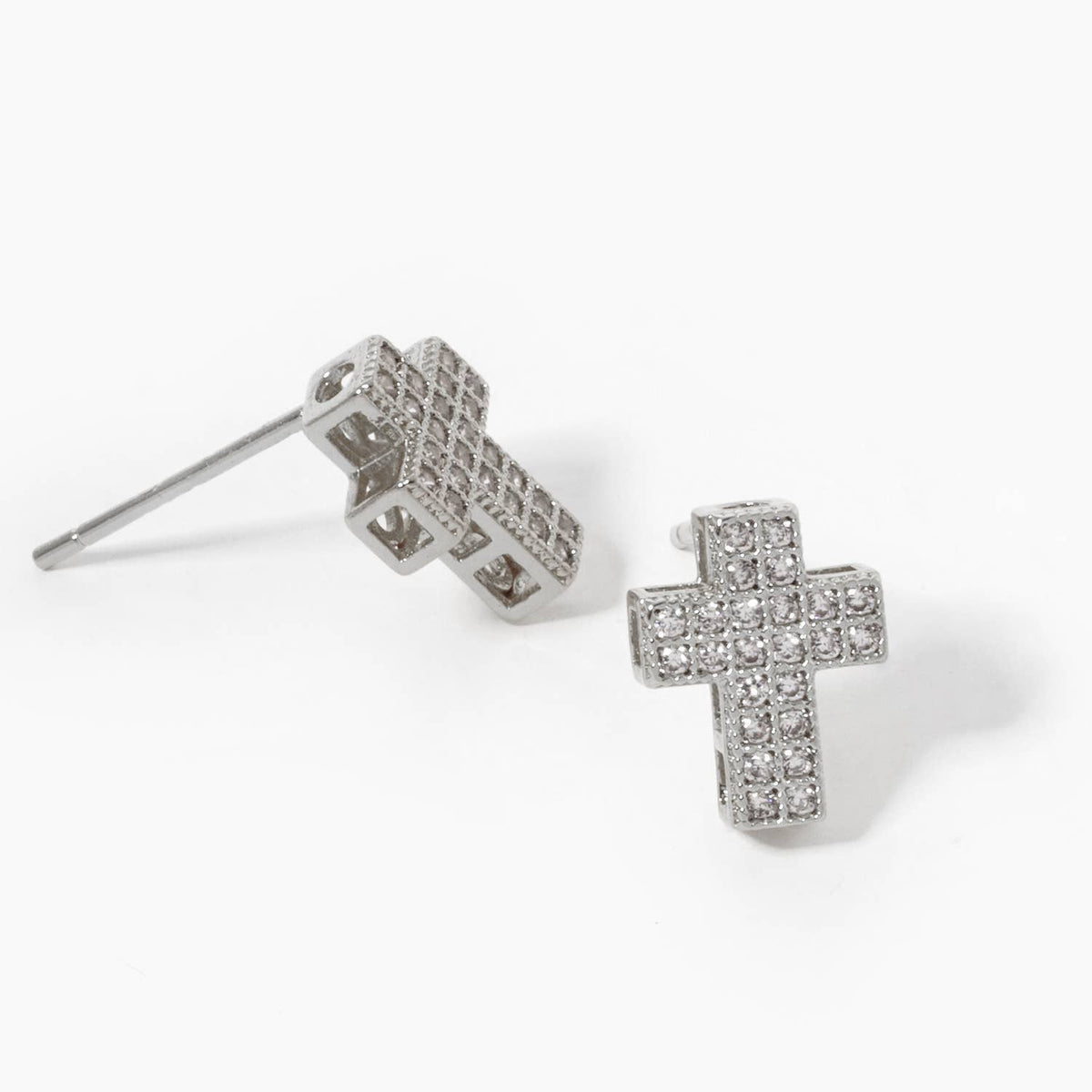 Tiny Gold Dipped Mini Cross Stud Earrings