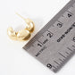 Polished Brass Flower-Shaped Hoop Earrings
