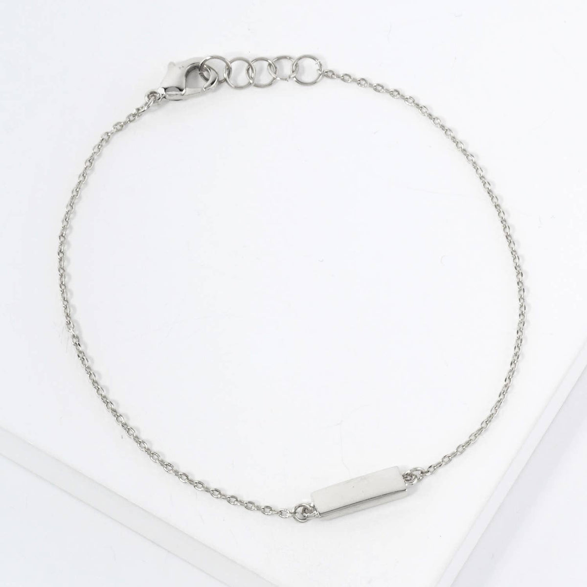 Polished Brass Rectangle Chain Bracelet