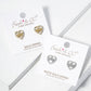 Cubic Zirconia Heart & Crown Stud Earrings