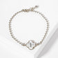 Dainty Gold Dipped Initial Clover Bracelet