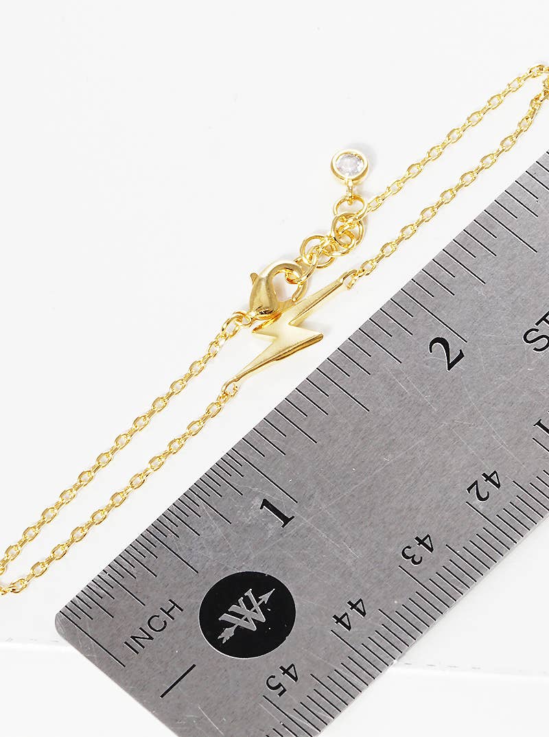 Minimalist Lightning Bolt Charm Bracelet