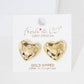 Gold Heart Shaped Post Earrings