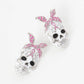 Breast Cancer Awareness Skull Candy Stud Earring