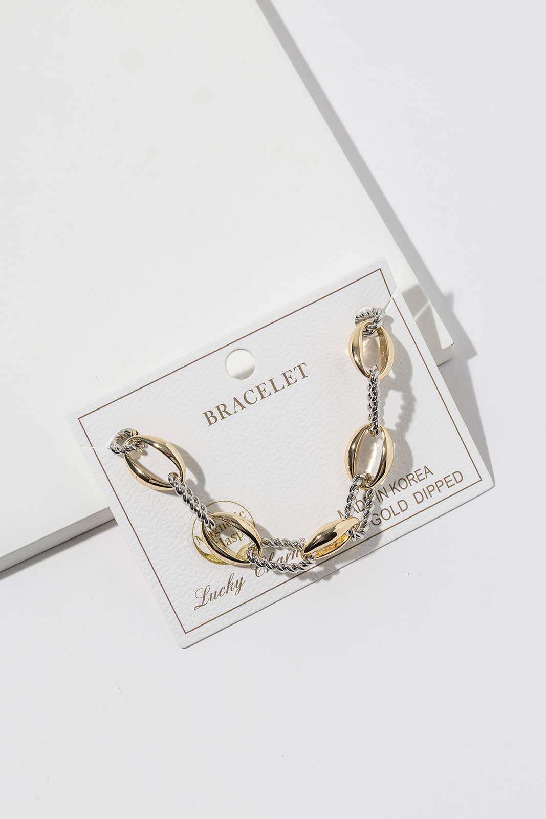 Two-Tone Oval Link Chain Bracelet