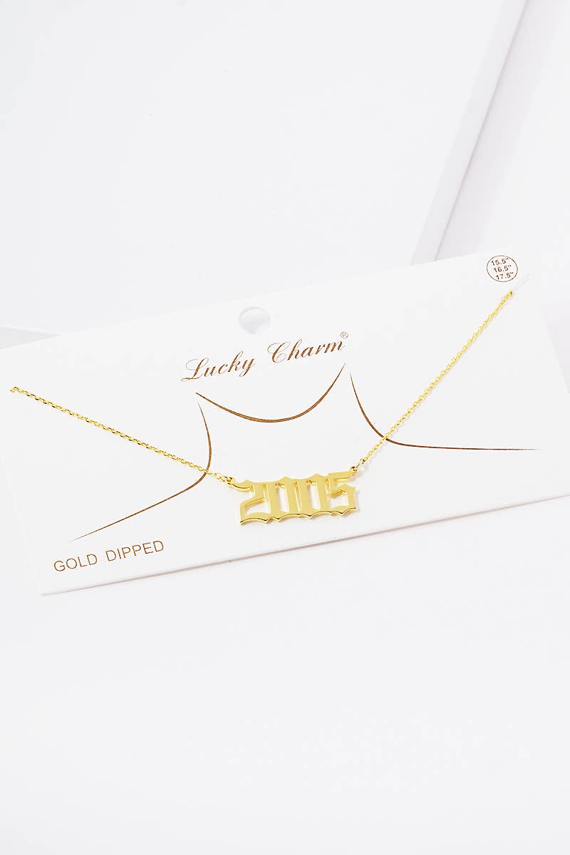 Gold Plated Birth Year Necklace