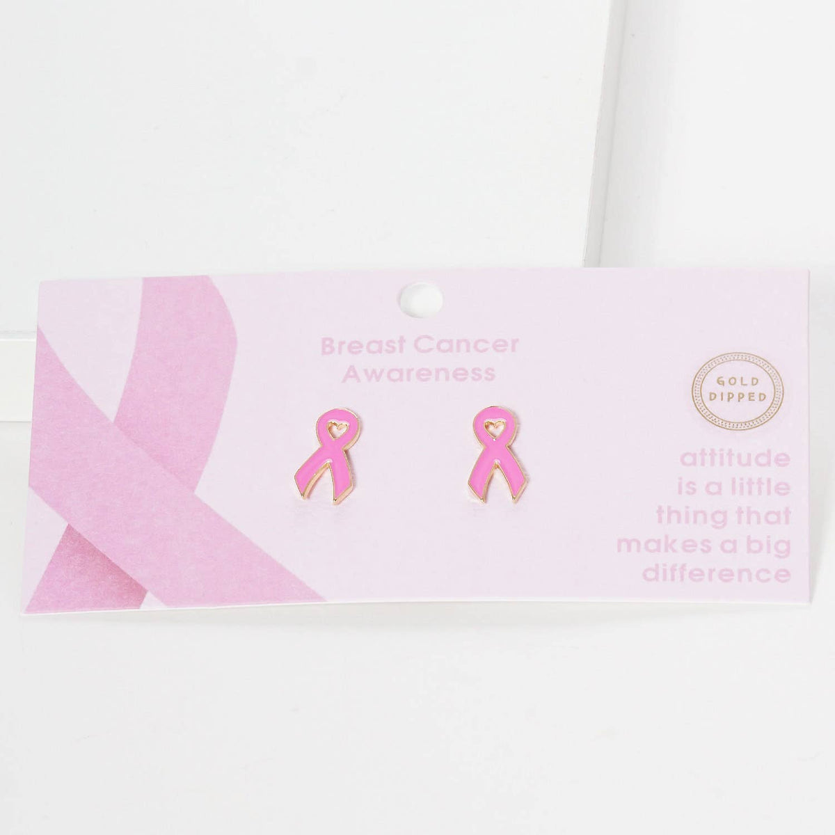 Breast Cancer Awareness Ribbon Earrings