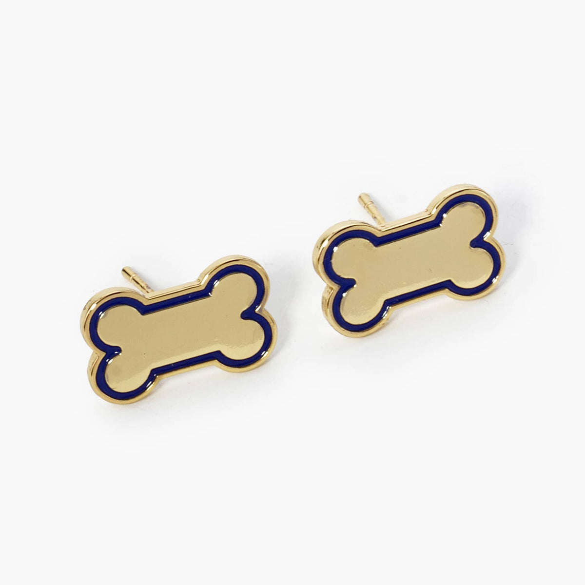 GAME DAY MASCOT 9MM ENAMEL DOG BONE TREAT STUD EARRINGS