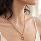 Birthstone Pendant Necklace – Gold-Dipped Ball Chain