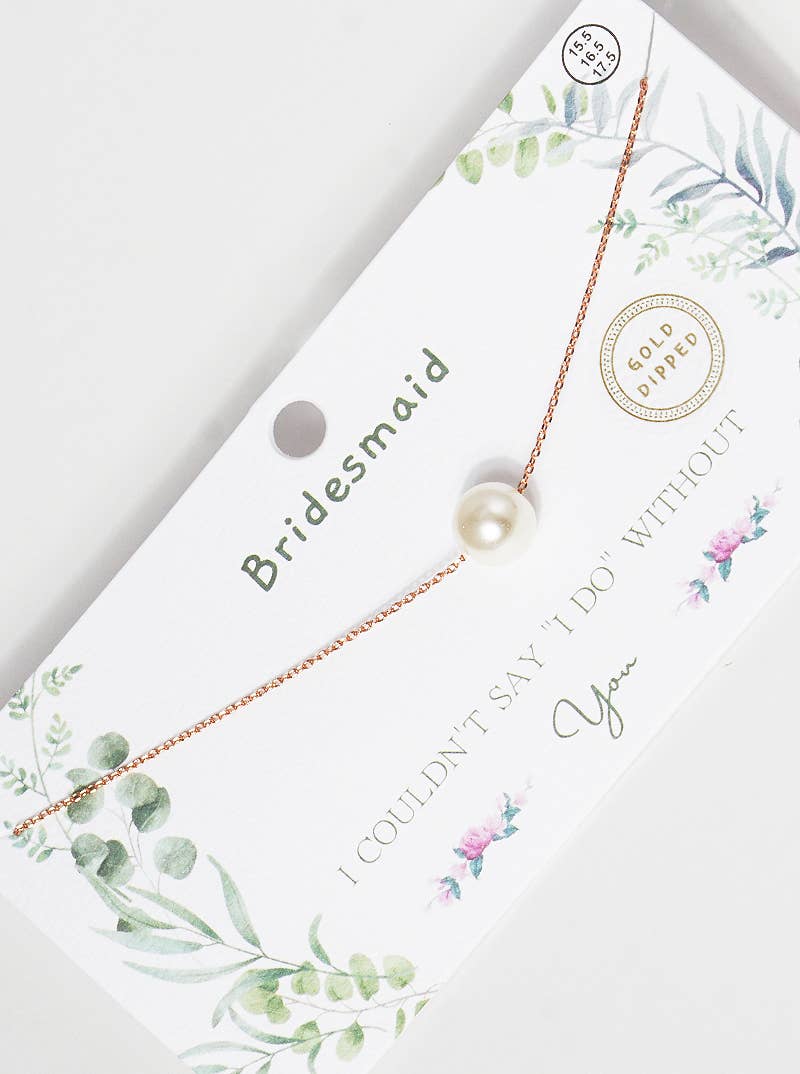 Elegant Bridesmaid Pearl Pendant Necklace