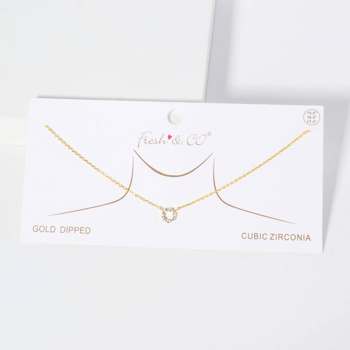 Minimalist Sparkling CZ Open Circle Pendant Necklace
