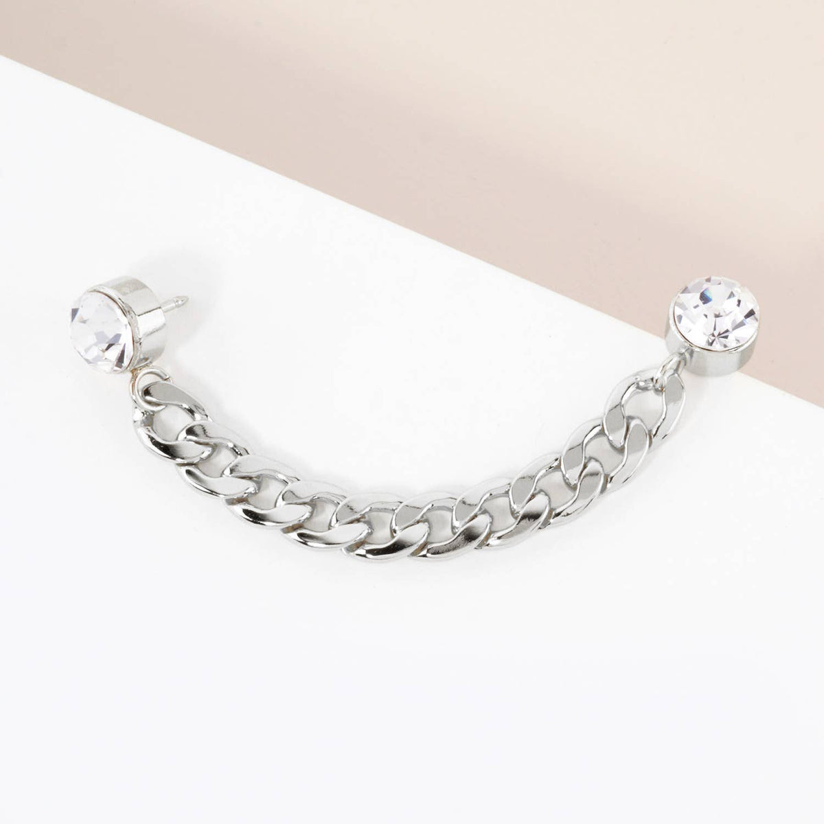 Crystal Curb Chain Cap & Apparel Pin