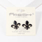 Gold Plated Bold Fleur De Lis Post Earrings