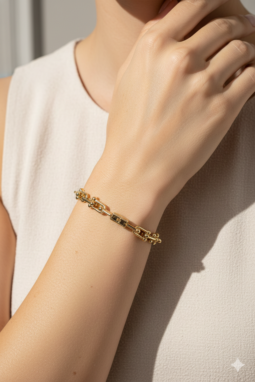 Modern U-Link Bracelet with Magnetic Closure