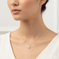 18K Gold Dipped CZ Pave Double Circle Pearl Pendant Necklace